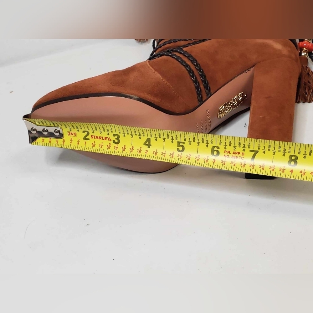 Aquazzura POPPY DELEVINGNE X  Moonshine Ankle Boots SZ 37 ITALY NEW - Picture 16 of 16